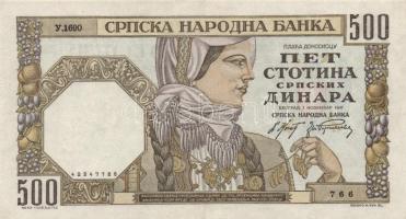 Szerbia/német megszállás 1941. 100D + 500D T:III,II
Serbia/German occupation 1941. 100 Dinara + 500 ...