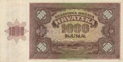 Horvátország 1941. 1000K T:II
Croatia 1941. 1000 Kuna C:XF