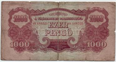 1944. 1000P "A Vöröshadsereg Parancsnoksága" T:IV