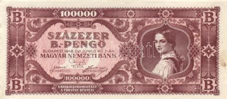 1946. 100.000BP + 1.000.000BP T:II+(hajtatlanok)