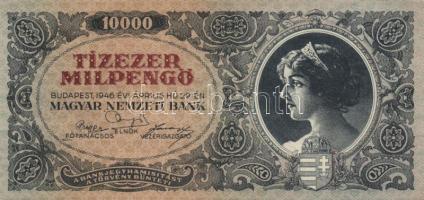 1946. 10.000MP (5x) színváltozatok és nyomat eltolódások T:II