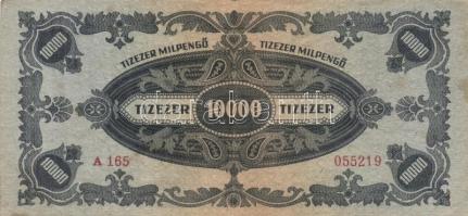 1946. 10.000MP (5x) színváltozatok és nyomat eltolódások T:II