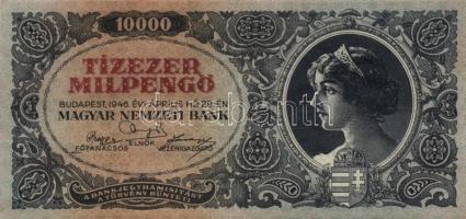 1946. 10.000MP (5x) színváltozatok és nyomat eltolódások T:II