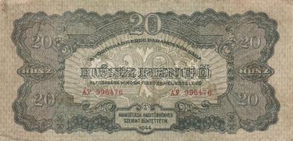 1944. "A Vörörshadsereg Parancsnoksága" 20P (4x) T:III