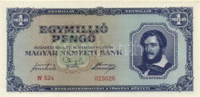 1945. 1.000.000P (2x) egymás utáni sorszámmal T:I