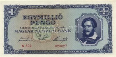 1945. 1.000.000P (2x) egymás utáni sorszámmal T:I
