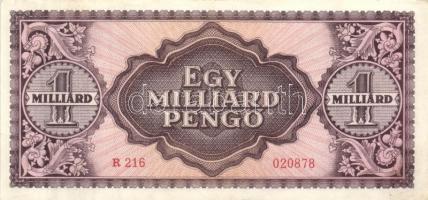 1946. 1.000.000.000P (2x) egymás utáni sorszámmal T:I-,II(hajtatlan)