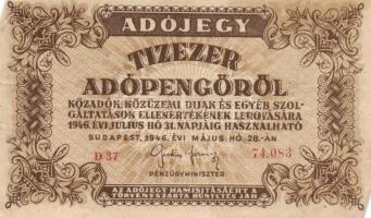 1946. 10.000AP (16x) T:II,II-,III