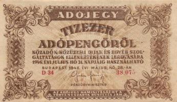 1946. 10.000AP (16x) T:II,II-,III