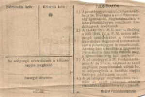 1946. 10.000AP pénztárjegy "Másra Át Nem Ruházható" T:III-