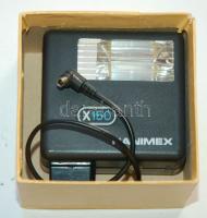 NSZK gyártmányú fényképezőgép fényerősség 2,8 + Hanimex X150 típusú vaku /
DDR photo camera + Hanime...