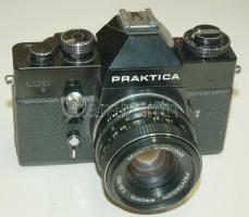 Praktica EE3 típusú fényképezőgép Pentacon 4/300-as és Flektogon 2,4/35-ös objektívvel, saját tokjáb...