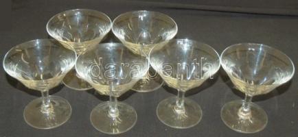 6db likőrös pohár /  6 liqueur glasses 11cm d: 10cm