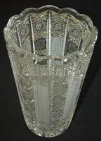 Nagyméretű csiszolt ólomkristály váza hibátlan állapotban / Crystal vase in flawless condition 26cm