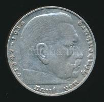 Német 3. Birodalom 1937D 2M Ag "Hindenburg" T:2-
German Third Reich 1937D 2 Marks Ag &quot...