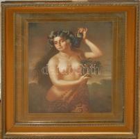 Erotikus nyomat jó állapotban lévő üvegezett keretben 30x35cm