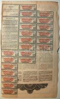 1911. Magyar Jelzálog-Hitelbank 4%-os Záloglevele 500Fr-ról szelvényekkel
