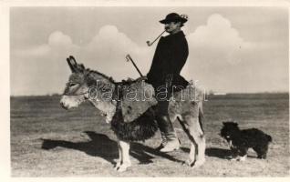 Hungarian folklore, shepherd on a donkey, Hortobágy