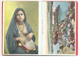 Egyiptom - képeslapfüzet, 10 db régi, főként folklór tematikájú képeslappal