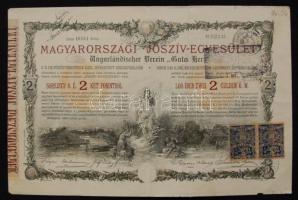 1888. Magyarországi Jószív Egyesület sorsjegye 2Ft-ról magyar és német nyelven, csehszlovák bélyeggel