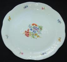 20 darabos apró virágokkal díszített sorszámozott jelzett Zsolnay porcelán étkészlet: 1db pecsenyés,...