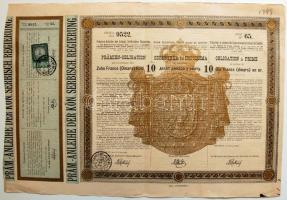 Szerbia/Belgrád 1888. Prémium Kötvény 10 arany Dénárról három nyelven Serbia/Belgrade 1888. Premium Obligation about 10 gold Dinara in three languages