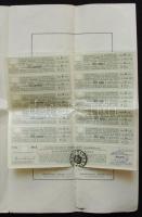 1916. A Magyar Korona Országai 6%-kal kamatozó Járadékkölcsön- államadóssági kötvénye 100K-ról szelv...