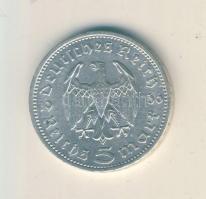 Német 3. Birodalom 1936F 5M Ag "Hindenburg" T:2-/2
German Third Reich 1936F 5 Marks Ag &qu...