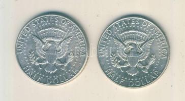 Amerikai Egyesült Államok 1964. 1/2$ Ag "Kennedy" (2x) T:2,2-
USA 1964. 1/2 Dollar "K...