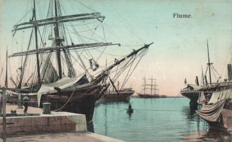 Fiume port, sailing ship