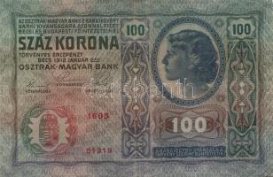 Vegyes bankjegy tétel: 1902-1932. 50f + 50P (2x) + 50K (2x) román felülbélyegzéssel + 100K (2x) + 10...