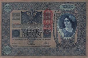 Vegyes bankjegy tétel: 1902-1932. 50f + 50P (2x) + 50K (2x) román felülbélyegzéssel + 100K (2x) + 10...