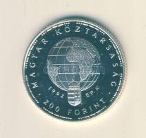 1992. 200Ft Ag "Veszélyeztetett állatvilág-gólya" T:PP