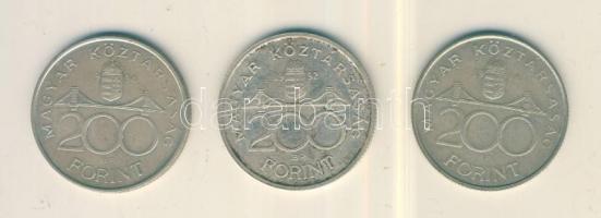 1992-1994. 200Ft Ag "MNB" + "Deák" (3x) T:2,2-