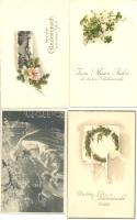 17 db régi üdvözlőlap, közte pár litho és dombornyomott lap