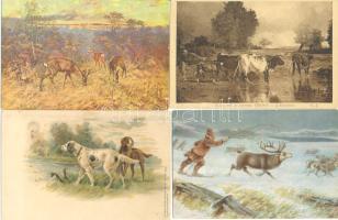 12 db régi motívumlap különböző állat motívumokkal, köztük egy litho