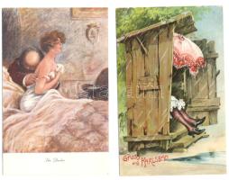 2 db régi, humoros motívumlap