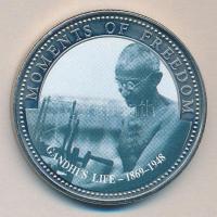 Libéria 2001. 10$ "Szabadság pillanatai-Gandhi 1869-1948." multicolor T:PP tanúsítvánnyal
...