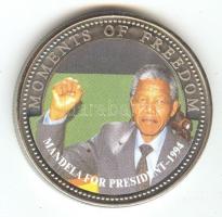 Libéria 2001. 10$ Szabadság pillanatai-Nelson Mandela 1994. multicolor T:PP tanúsítvánnyal Liberia 2001. 10 Dollars Moments of Freedom-Mandela for president 1994. multicolor C:PP with certificate