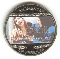 Libéria 2004. 10$ "Szabadság pillanatai-Az algériai függetlenségi felkelés 1954." multicolor T:PP tanúsítvánnyal Liberia 2004. 10 Dollars "Moments of Freedom-War of independence in Algeria 1954." multicolor C:PP with certificate