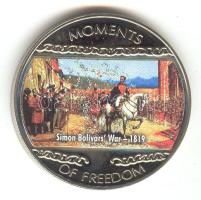 Libéria 2004. 10$ "Szabadság pillanatai-Simón Bolívar felszabadító harca 1819." multicolor T:PP tanúsítvánnyal Liberia 2004. 10 Dollars "Moments of Freedom-Simon  Bolivar's War 1819." multicolor C:PP with certificate