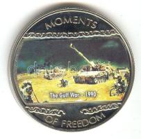 Libéria 2004. 10$ "Szabadság pillanatai-öböl-háború 1990." multicolor T:PP tanúsítvánnyal Liberia 2004. 10 Dollars "Moments of Freedom-The Gulf War 1990." multicolor C:PP with certificate