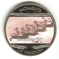 Libéria 2004. 10$ "Szabadság pillanatai-Tienanmen tér 1989." multicolor T:PP tanúsítvánnyal Liberia 2004. 10 Dollars "Moments of Freedom-Tienanmen square 1989." multicolor C:PP with certificate