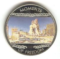 Libéria 2004. 10$ "Szabadság pillanatai-Trójai háború i.e. 1250." multicolor T:PP tanúsítvánnyal Liberia 2004. 10 Dollars "Moments of Freedom-Trojan War 1250 BC." multicolor C:PP with certificate
