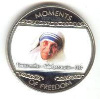 Libéria 2004. 10$ "Szabadság pillanatai-Teréz anya (Nobel-békedíj) 1979." multicolor T:PP tanúsítvánnyal Liberia 2004. 10 Dollars "Moments of Freedom-Theresa mother-Nobel peace price 1979." multicolor C:PP with certificate