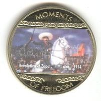 Libéria 2004. 10$ "Szabadság pillanatai-Zapata forradalma Mexikóban 1914." multicolor T:PP tanúsítvánnyal Liberia 2004. 10 Dollars "Moments of Freedom-Revolution of Zapata in Mexico 1914." multicolor C:PP with certificate