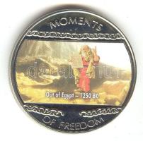 Libéria 2004. 10$ "Szabadság pillanatai-Mózes kivezeti népét Egyiptomból i.e. 1250." multicolor T:PP tanúsítvánnyal Liberia 2004. 10 Dollars "Moments of Freedom-Out of Egypt 1250 BC." multicolor C:PP with certificate