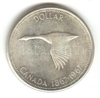 Kanada 1967. 1$ Ag "100 éves a Konföderáció" T:2 Canada 1967. 1 Dollar Ag "100th Anniversary of the Confederation" c:XF