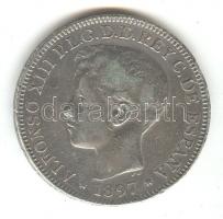 Fülöp szigetek 1897SGV. 1P Ag "XIII. Alfonz" T:3
Philippines 1897SGV 1 Peso Ag "Alfon...