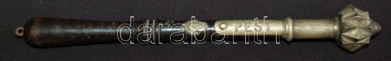 Monarchia korabeli tiszti sapka övvel, piros bőr, díszes fémberakású lőszertartóval, 1848-as Rendőr ...